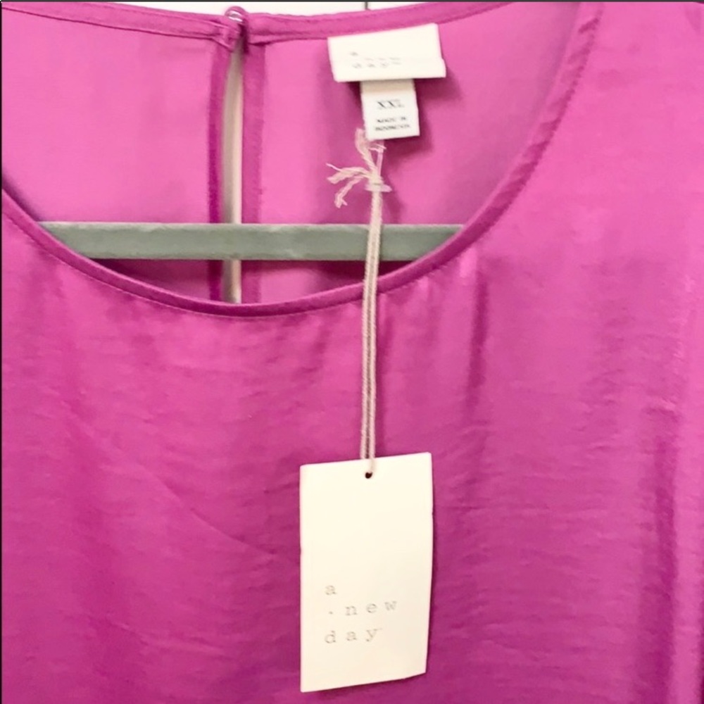 NEW! A New Day Purple SatinTop XXL - Picture 3 of 4